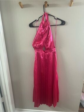 Reverse Hot Pink Halter Maxi Dress